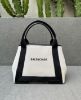 圖片 Balenciaga 339933 S 經典黑白配色徽標帆布 手提托特包