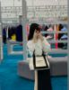 圖片 Balenciaga 339933 S 經典黑白配色徽標帆布 手提托特包