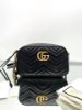圖片 Gucci 447632 GG Marmont 中款立體浮雕山型紋相機包 黑色