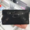 圖片 Balenciaga 390187 Edge  銀框山羊皮拉鍊長夾/錢包 黑色