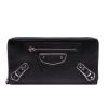 圖片 Balenciaga 390187 Edge  銀框山羊皮拉鍊長夾/錢包 黑色