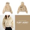 圖片 NICEDAY 服飾代購 Nike 絨毛外套 大勾 棕色 黑色 短版 DD5117-216