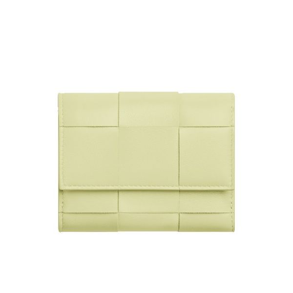 圖片 BOTTEGA VENETA BV 女款按扣三折短夾 檸檬色  651372VCQC19412