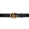 圖片 GUCCI 經典亮面雙G扣頭 滑面皮帶 黑色100公分    4145160YA0G 1000