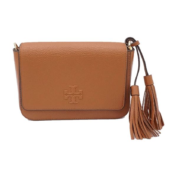 圖片 TORY BURCH Thea Web 經典流蘇斜背包 棕色 84778 909