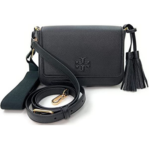 圖片 TORY BURCH Thea Web 經典流蘇斜背包 黑色 84778 001