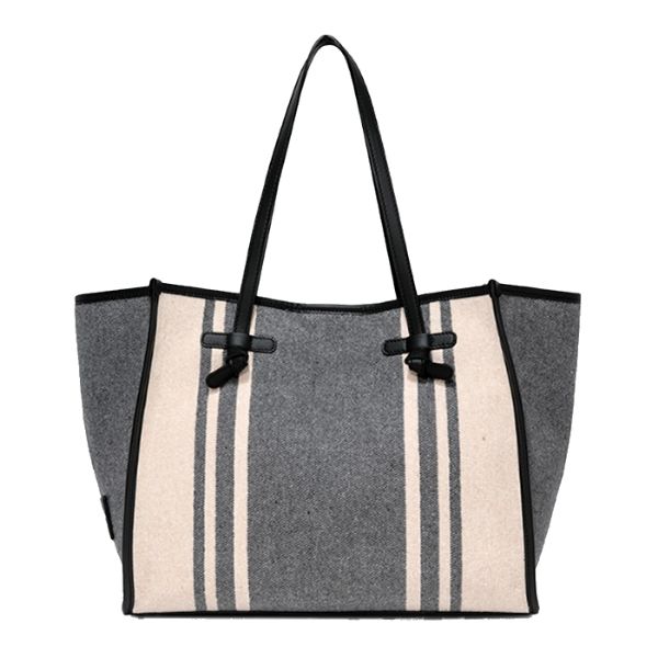 圖片 GIANNI CHIARINI MARCELLA 大型包 灰色米色羊毛托特包  BS6850BLKREC PIOMNO
