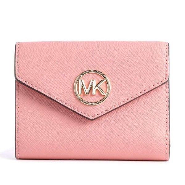 圖片 MICHAEL KORS MK Carmen 皮革三折信封式 粉色錢包   34S1GNME6L 664