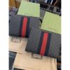 圖片 Gucci 經典 藍紅織帶 黑灰色防刮滿版手拿包