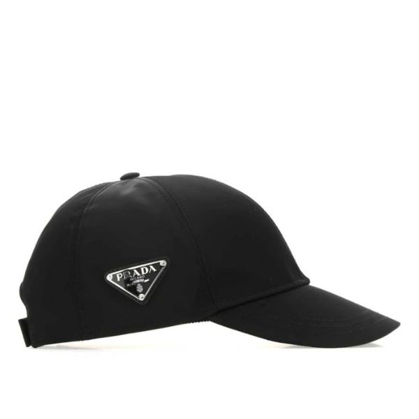 圖片 PRADA 棒球帽 全新黑色尼龍側邊銀三角牌棒球帽  M號(頭圍57-58CM)  2HC274 2DMI F0002