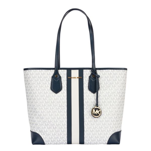 圖片 MICHAEL KORS Eva 大號老花托特包 白色   30F9SV0T3B498