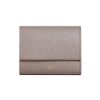 圖片 CELINE 經典燙金LOGO小牛皮 釦式零錢袋三折短夾 灰色  10B573BEL.10BL