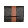圖片 CELINE TRIOMPHE經典燙金LOGO帆布 5卡釦式零錢袋三折短夾 10D572BZ9.04LU