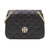 圖片 TORY BURCH Willa 格紋金色金屬LOGO斜背包 黑色 87863 001