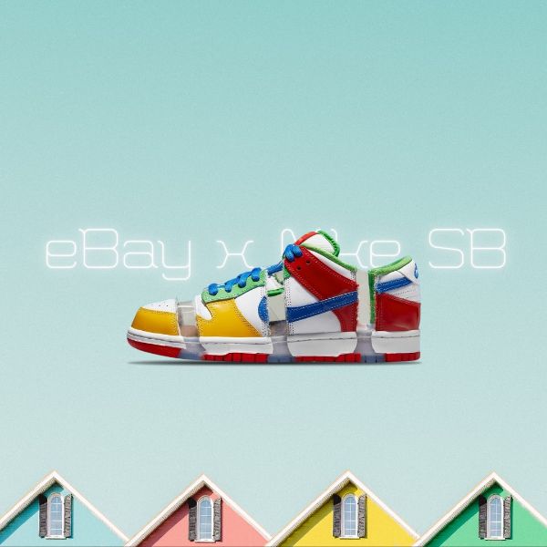 圖片 NICEDAY 代購 NIKE DUNK SB LOW X eBay Sandy Bodecker 白黃藍 FD8777-100