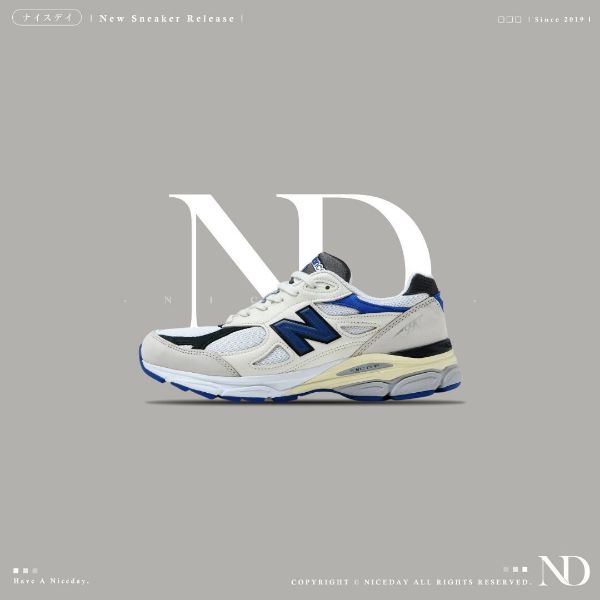 圖片 NICEDAY 現貨 NEW BALANCE 990V3 白藍 M990WB3