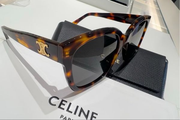 圖片 【現貨】麗睛眼鏡【可刷卡分期】CELINE太陽眼鏡 CL40222F 琥珀 凱旋門logo眼鏡 CELINE經典 凱旋門