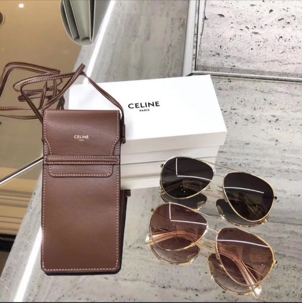 圖片 【現貨】麗睛眼鏡【可刷卡分期】CELINE太陽眼鏡-40062U(茶色)/飛行員眼鏡/LISA同款/附CELINE眼鏡包