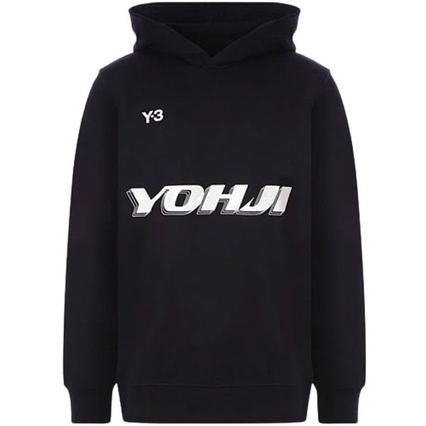 圖片 Y-3 男款 印花圖案 長袖帽T 黑色M號  HT4732/BLACK