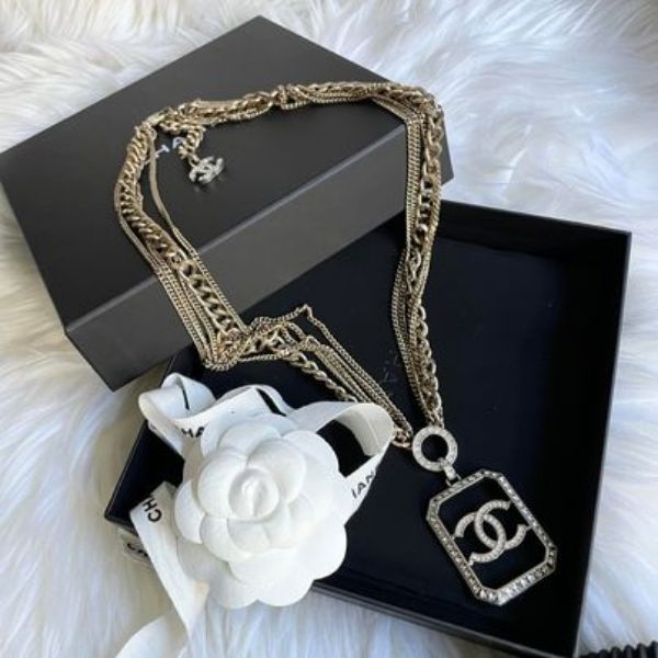 圖片 Chanel 18年春夏 水鑽鏈條長項鍊