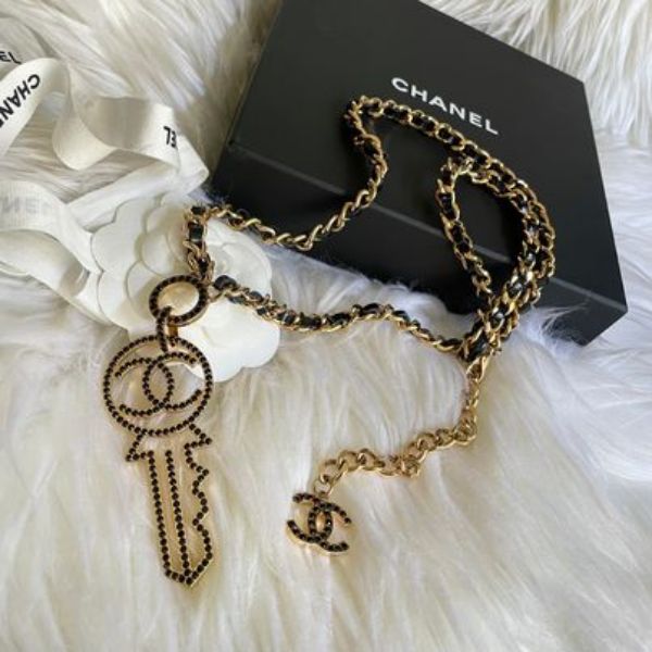 圖片 Chanel 黑金穿皮鑰匙長項鍊