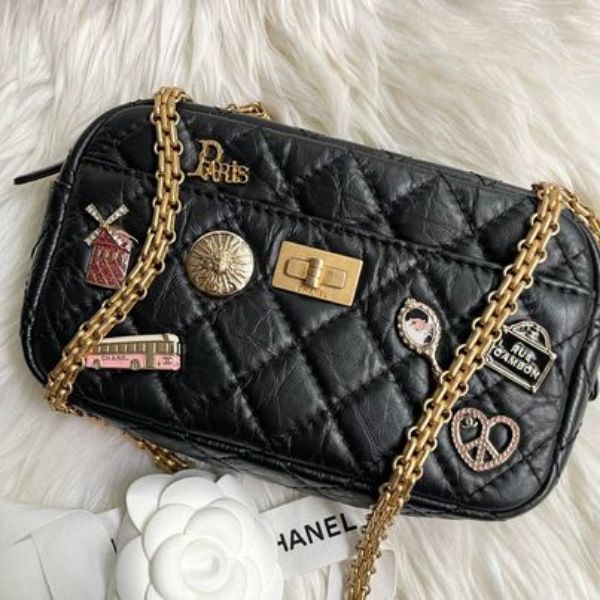 圖片 Chanel 黑金牛皮2.55復刻相機包
