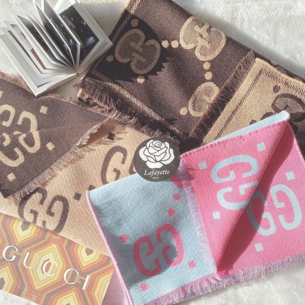 圖片 GUCCI 雙色大Logo羊毛圍巾