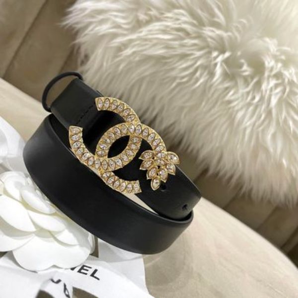 圖片  Chanel 22秋冬新款雙c水鑽麥穗腰帶