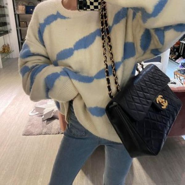 圖片 Chanel Vintage黑金貝嫂包