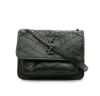圖片 Saint Lauent 633160  YSL Niki Baby 復古皺褶小牛皮銀鏈 包 黑色