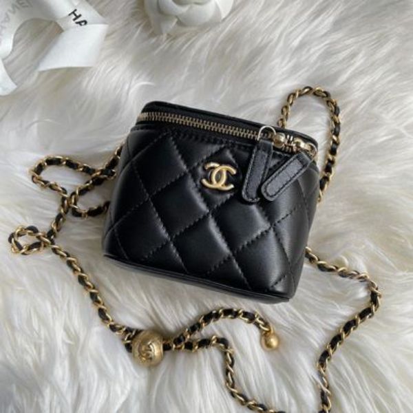 圖片 Chanel 黑金羊皮金球小盒子