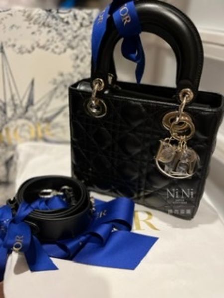 圖片 Dior 經典黛妃包黑色羊皮四格