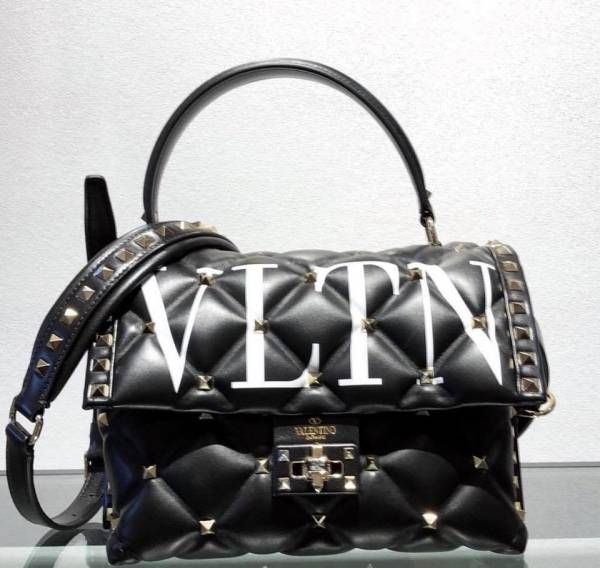 圖片 Valentino VLTN 塗鴉小牛皮 Candystud 包  黑色
