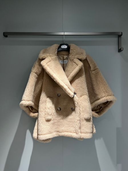圖片 Max Mara 女款 Teddy 和服式短袖斗篷外套 S/M 駝色