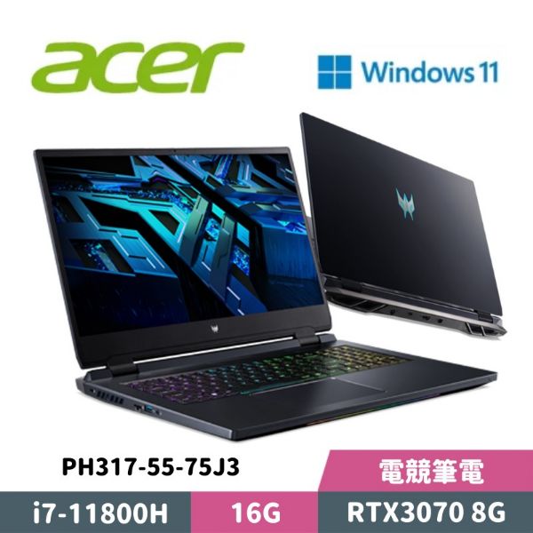 圖片 ACER 宏碁 Predator PH317-55-75J3 17.3吋 電競筆電
