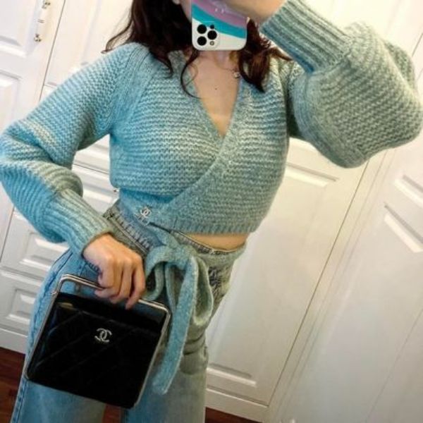 圖片 Chanel 21秋冬藍色開襟小罩衫