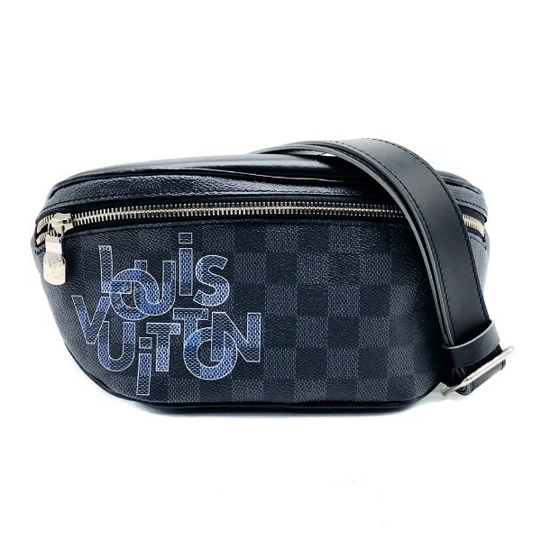 圖片 Louis Vuitton Damier 帆布拚牛皮斜背/腰包(黑灰)