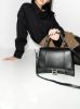 圖片 Balenciaga 619668 中款 Hourglass M 紋路小牛皮沙漏包 黑色