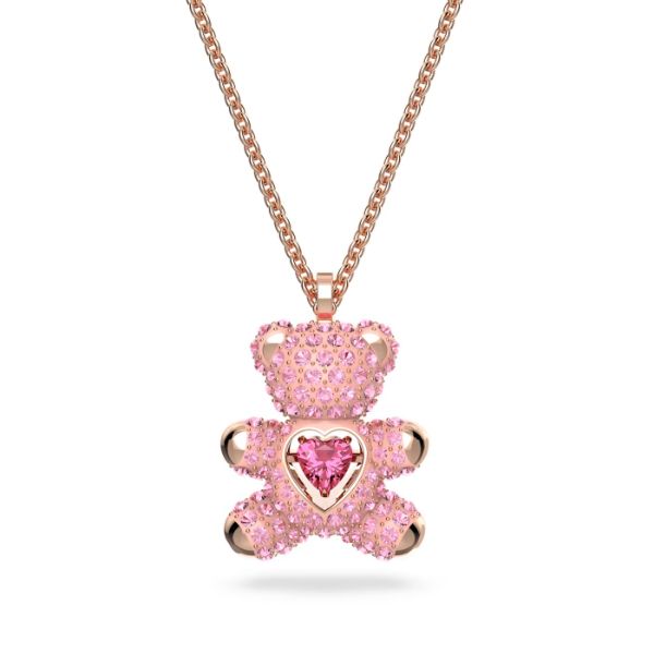 圖片 施華洛世奇 SWAROVSKI Teddy系列 鏈墜 粉紅色 鍍玫瑰金色調 5642976