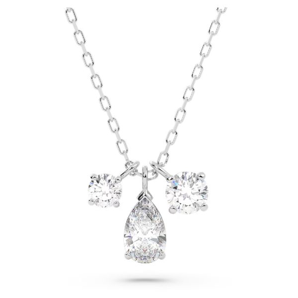圖片 施華洛世奇 SWAROVSKI Attract 鏈墜 混合式切割 集群 白色 鍍白金色 5571077