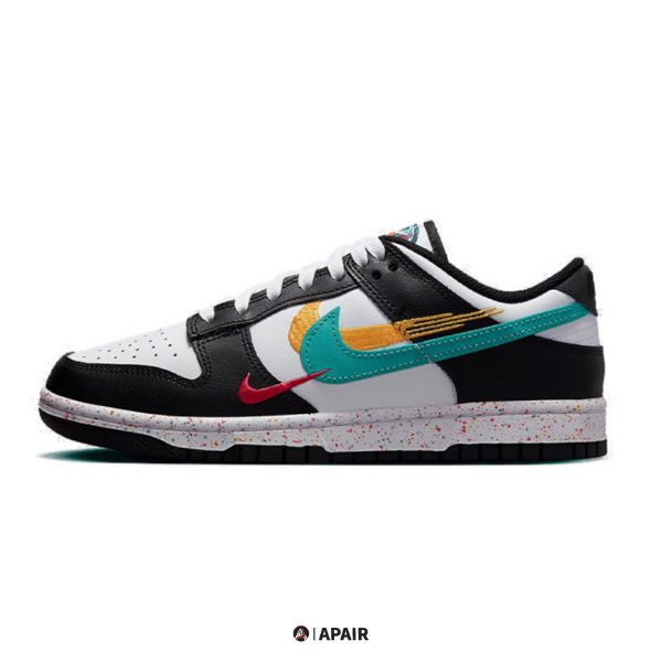 圖片 【APAIR】Nike Dunk Low Multi-Color Swoosh 黑白潑墨彩勾 雙勾 FD4623-131