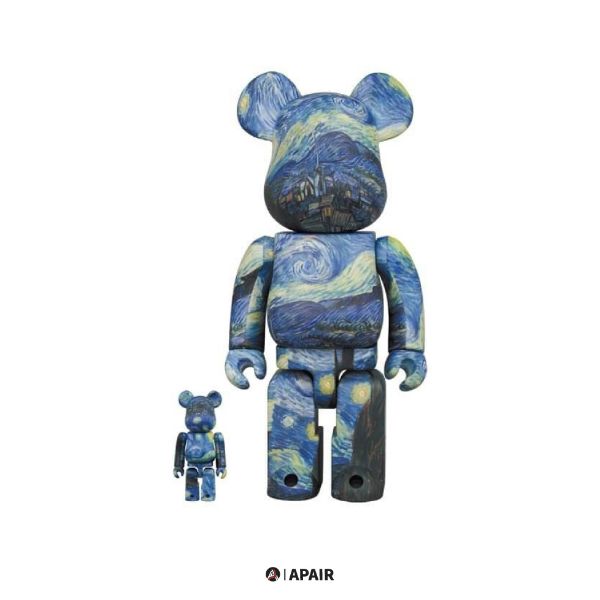 圖片 【APAIR】現貨 BE@RBRICK MoMA Starry Night 梵谷 星夜 庫柏力克熊 100%+400%
