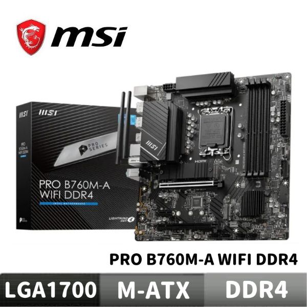 圖片 MSI 微星 PRO B760M-A WIFI DDR4 主機板