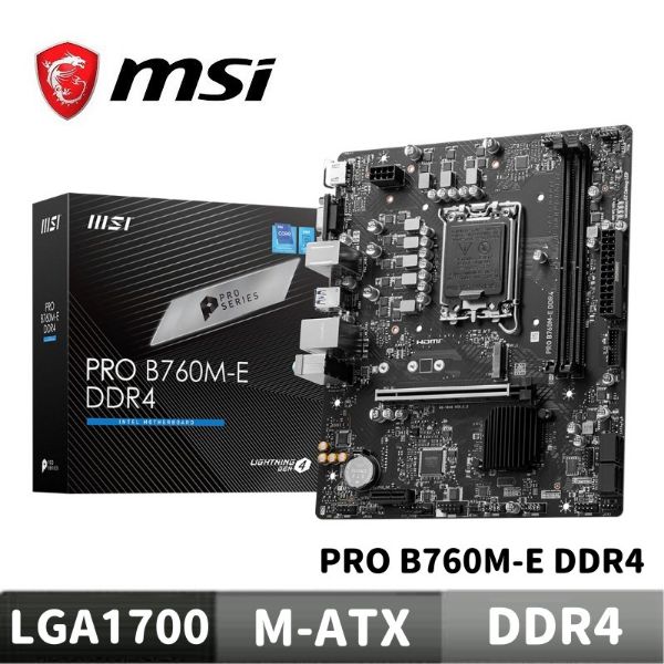圖片 MSI 微星 PRO B760M-E DDR4 主機板