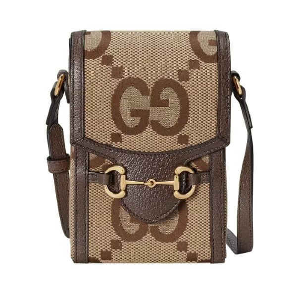 圖片 Gucci Jumbo GG 迷你袋/側背包 駝色烏木色   625615 UKMBG2572