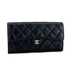 圖片 CHANEL 香奈兒 經典雙C 小羊皮金釦 黑色長夾  AP0241Y01295C3906