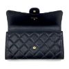 圖片 CHANEL 香奈兒 經典雙C 小羊皮金釦 黑色長夾  AP0241Y01295C3906