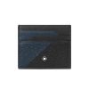 圖片 MONTBLANC 萬寶龍 小牛皮名片夾/卡夾 藍黑色  128533 BLACKBLUE