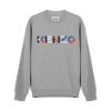 圖片 KENZO 男款刺繡文字LOGO 灰色長袖L號T恤  FB55SW5234MO94