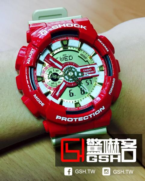 圖片 G-SHOCK 指針數位雙顯運動錶 - 鋼鐵人 GA-110CS-4A